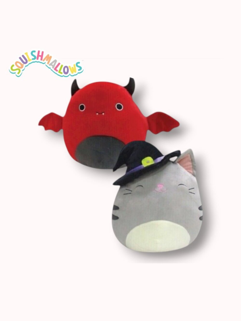 NWT 8" Dante the devil bat & Tally the witch cat Flipamallow Squishmallow